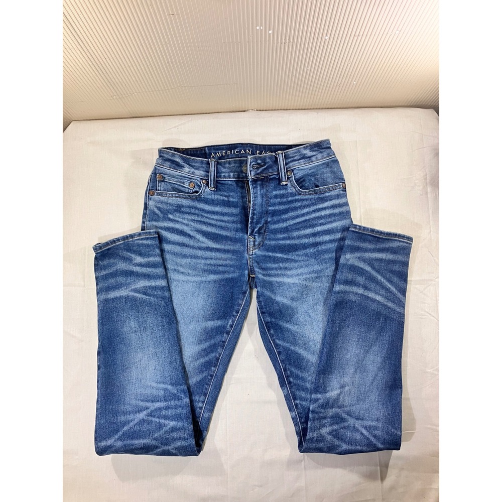 American Eagle Athletic Skinny Jeans Men 30x34 Airflex+ Blue Denim Stretch